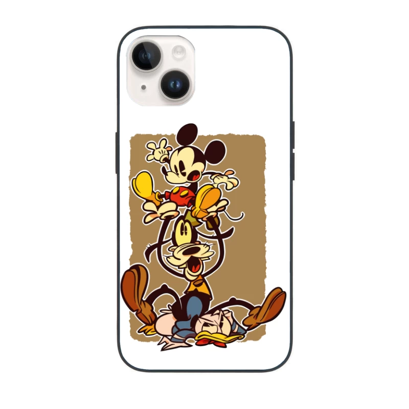 Classic Cartoon Chaos: A Tower of Laughter iPhone Case