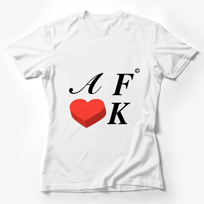 Herz und Schriftmotiv Damen T-Shirt