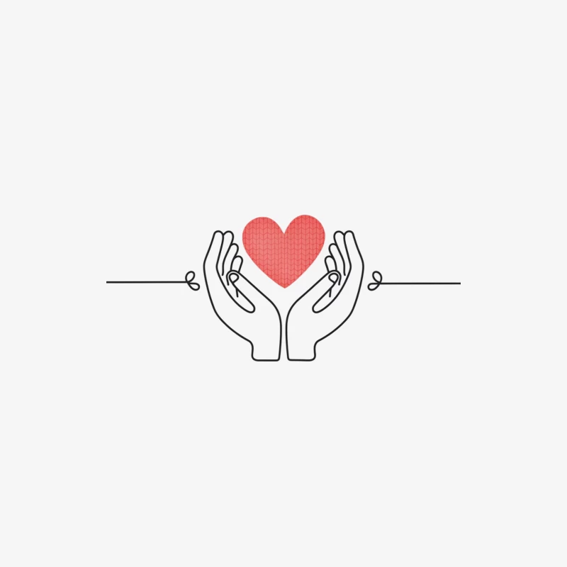 Caring Hands Holding Heart: Symbol of Love and Support Female Long Sleeve T-Shirt