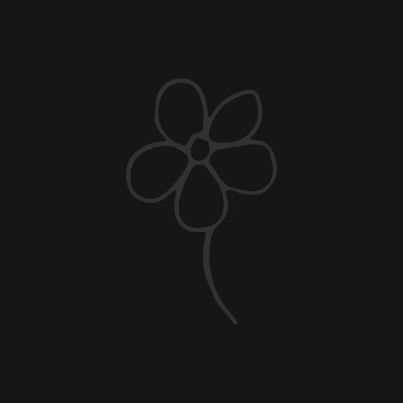 Fleur minimaliste en ligne noire Femme Manches Longues T-Shirt