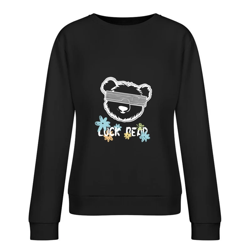 Bär mit Blumen und Brille Damen Pullover Sweatshirt