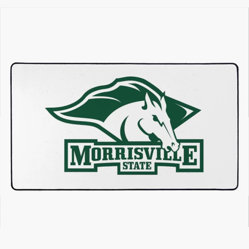 Morrisville State College Athletics Logo with White Horse Mascot Desk Mat