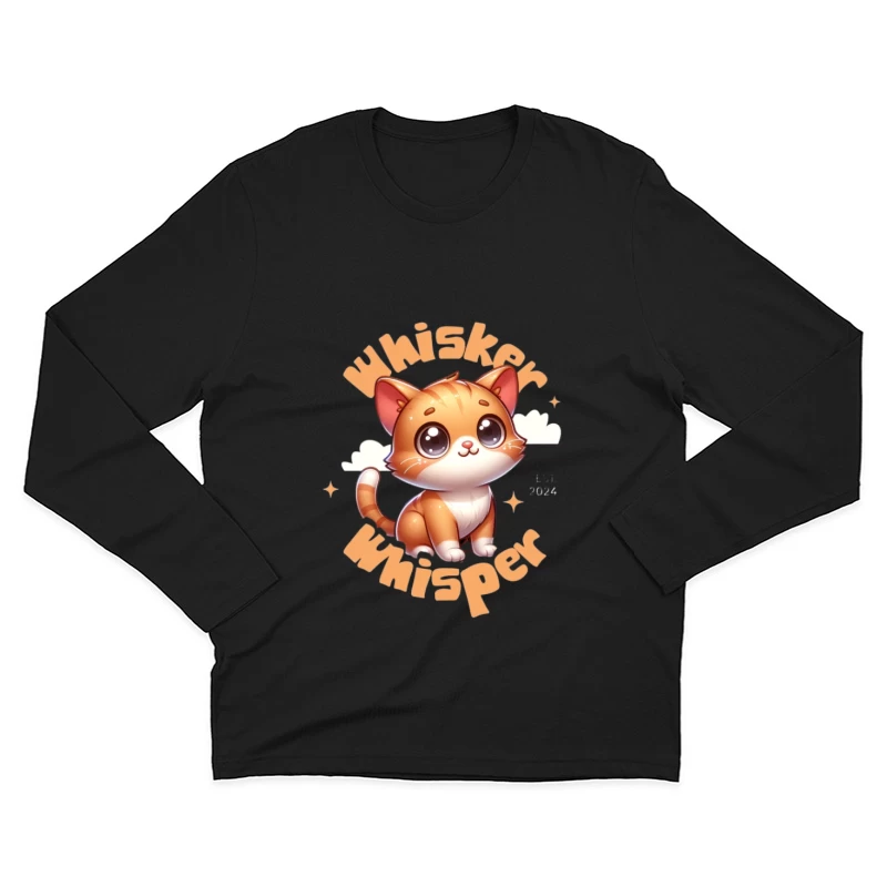 Süßes Katzen-Maskottchen Logo Herren Langarm T-Shirt