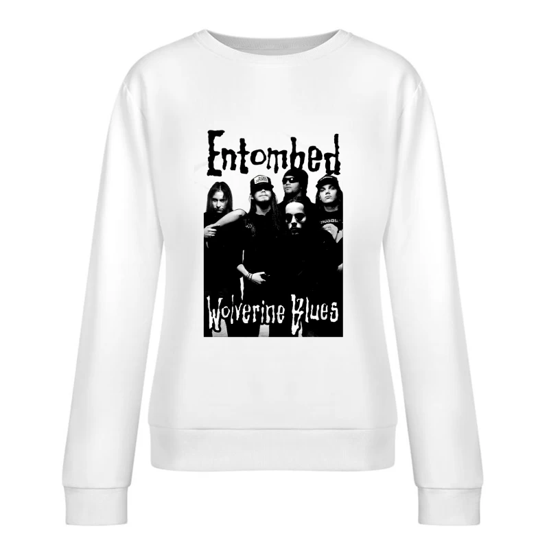 Entombed Wolverine Blues Black White Female Pullover Sweatshirt