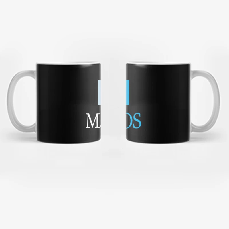 MacOS Operating System Logo in Blue and White Coffee Mug