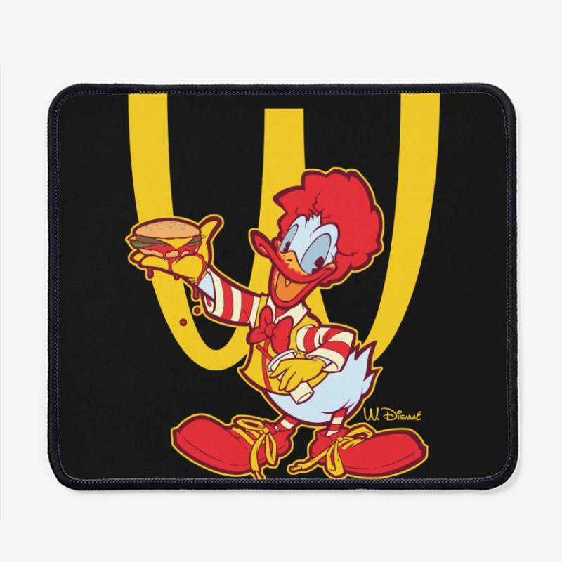 Cartoon Fast Food Character Holding a Burger Mouse Pad