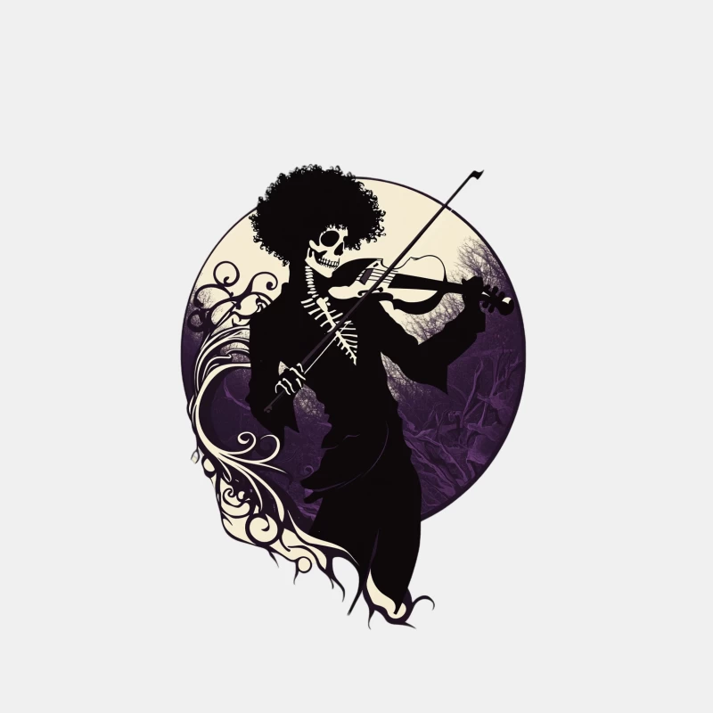 Gothic Skeleton Violinist with Afro under Moonlight Male Tank Top