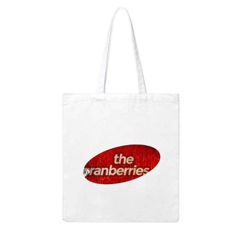 The Cranberries Vintage Band Logo in Red Cotton Tote Bag