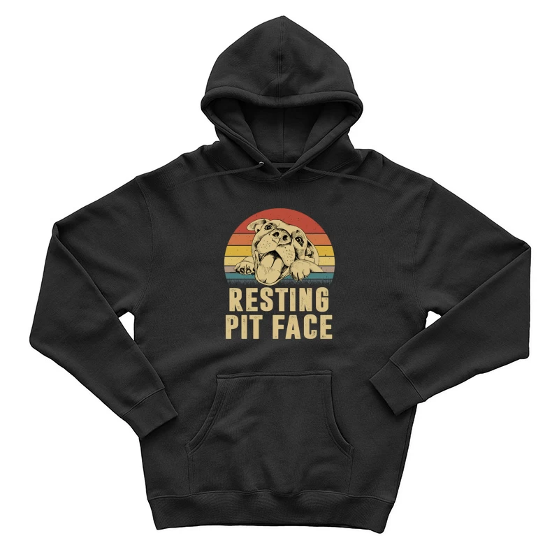 Visage de pit bull sur fond rétro Homme Sweat à capuche