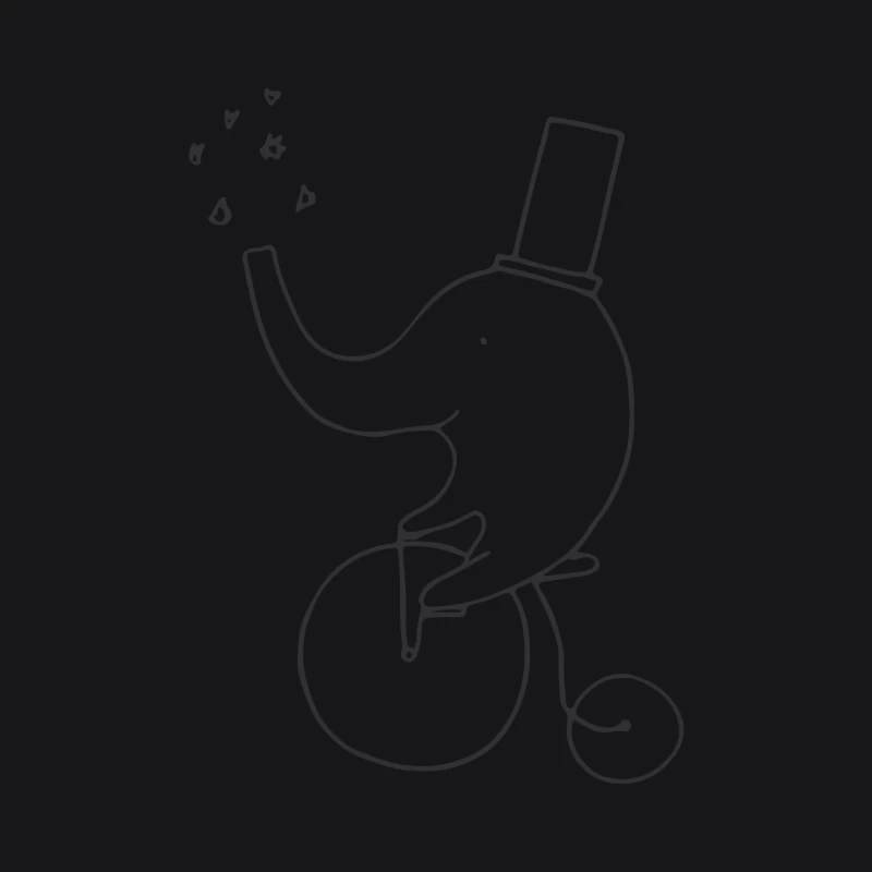Éléphant sur monocycle avec chapeau haut de forme et cœurs Homme Sweat à capuche