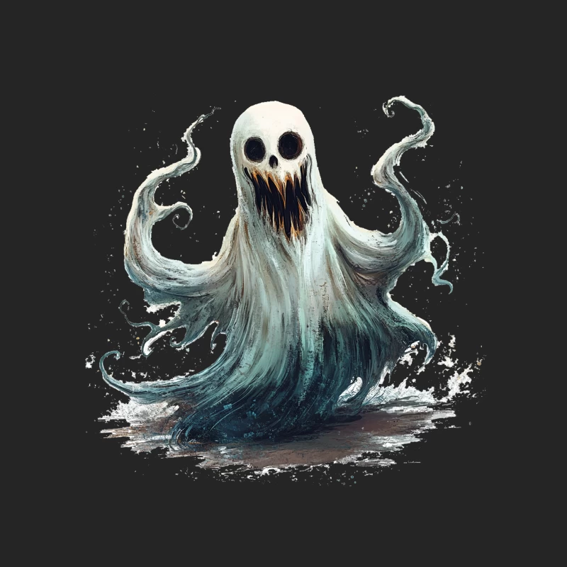 Ethereal Ghost Monster with Haunting Expression Male Pullover Sweatshirt