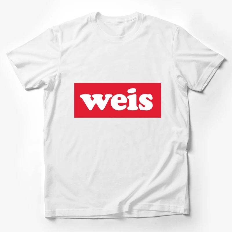 Weis Markets White Logo on Red Background Male T-Shirt