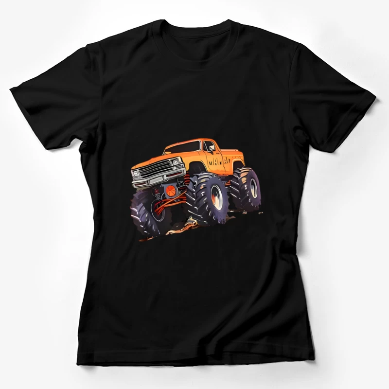 Orange Monstertruck mit großen Rädern Damen T-Shirt