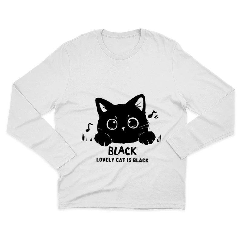 Niedliches schwarzes Kätzchen Herren Langarm T-Shirt