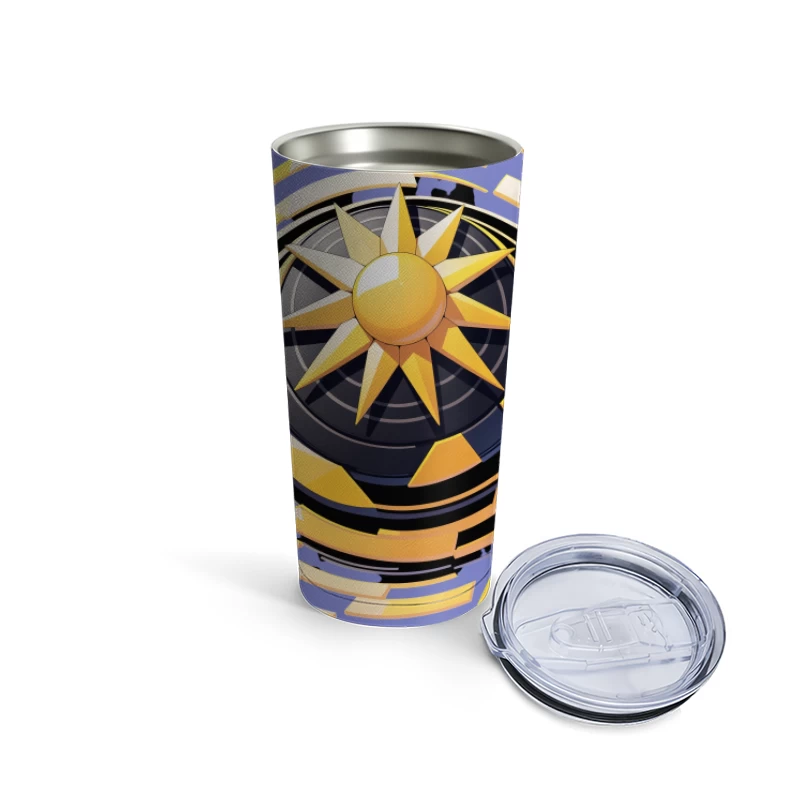 Stylized Sun Icon Design Travel Mug