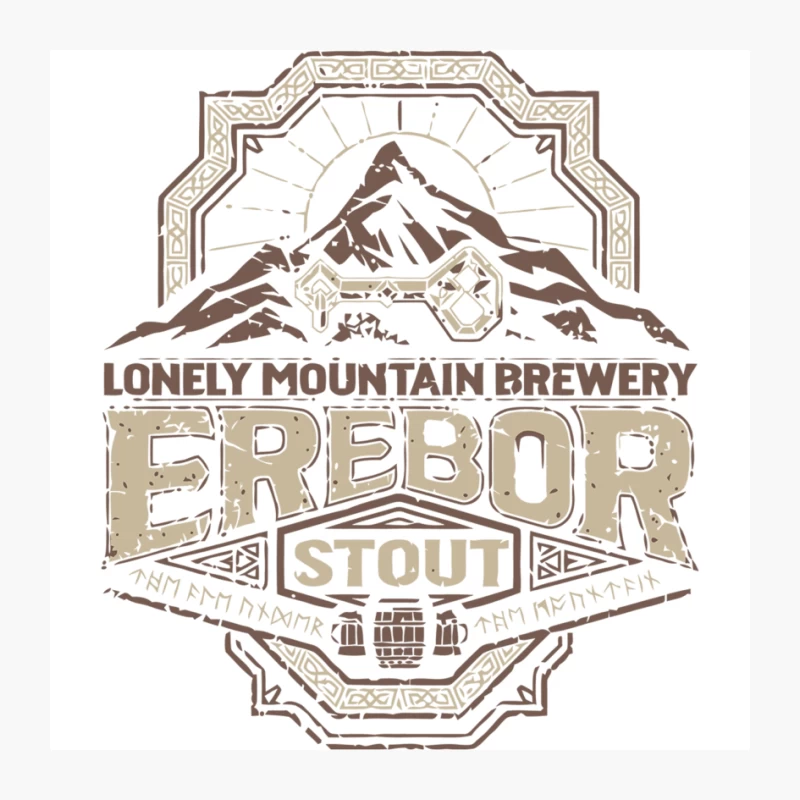 Vintage Craft Beer Logo: Lonely Mountain Brewery's Erebor Stout Pin