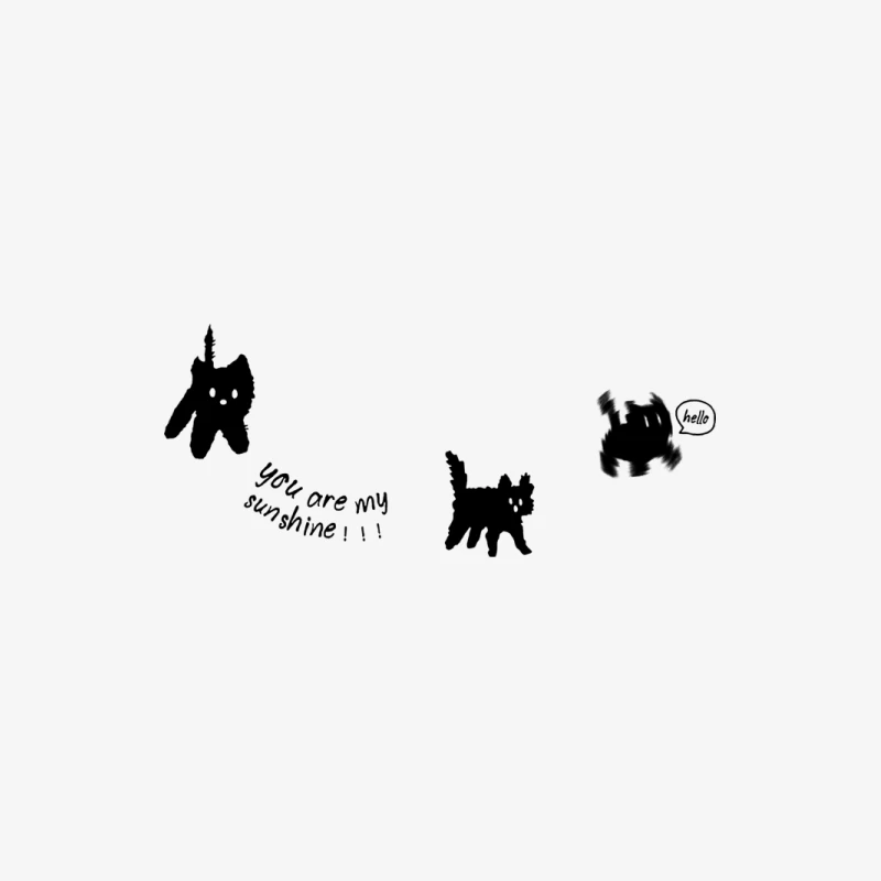 Süße Katzen-Doodle mit Herz Damen Langarm T-Shirt