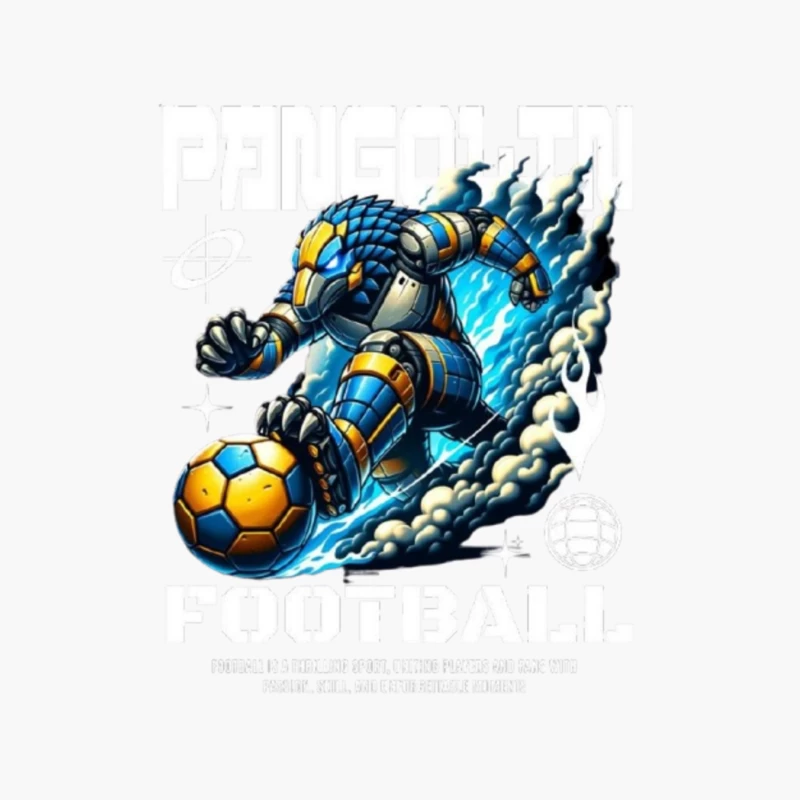 Robotic Soccer Player with Blue Armor in Dynamic Motion Cotton Tote Bag