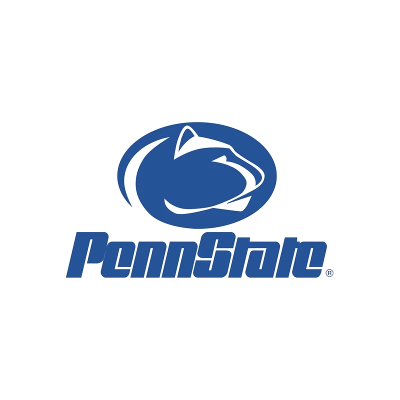 Penn State Nittany Lions Athletic Logo in Blue and White Desk Mat