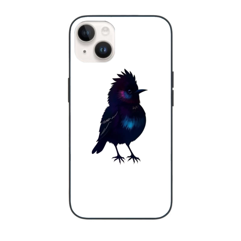 Mystical Glowing Black Bird Silhouette iPhone Case