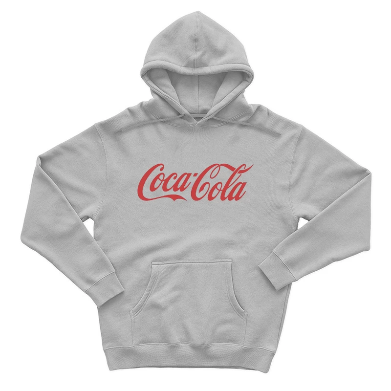 Classic Red Coca-Cola Cursive Logo Male Pullover Hoodie