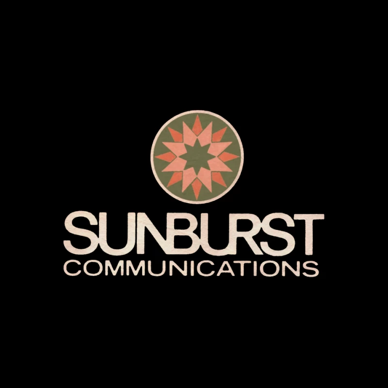 Sunburst Communications Vintage Corporate Logo Design Pin