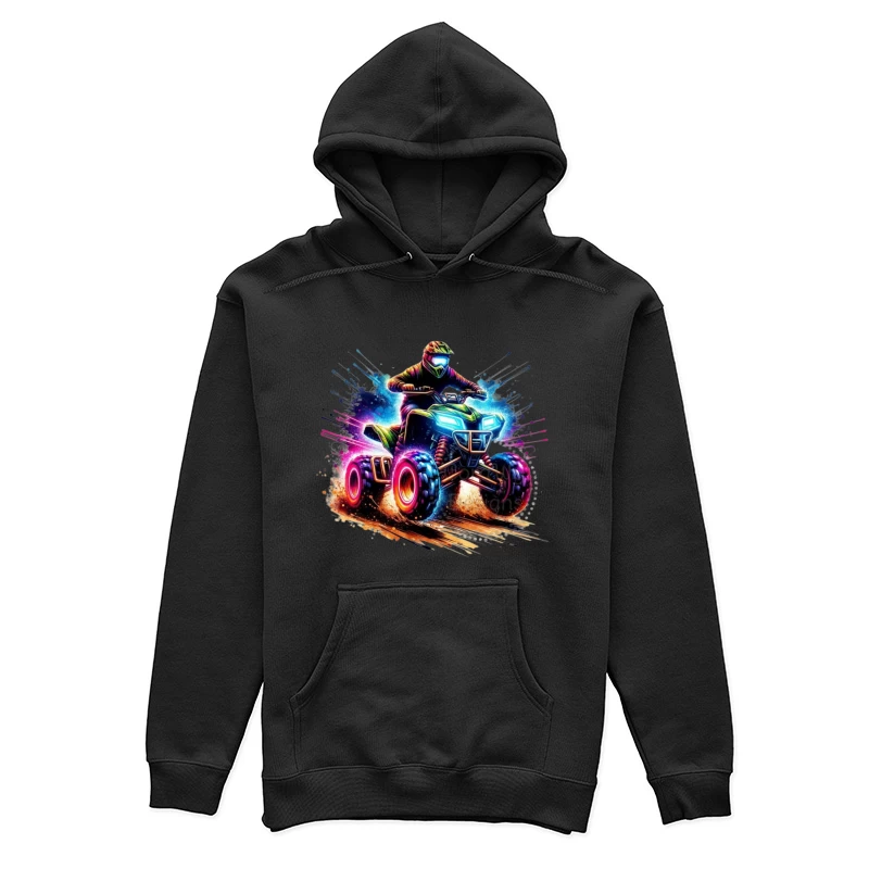 Exciting ATV Rider in Action Female Pullover Hoodie