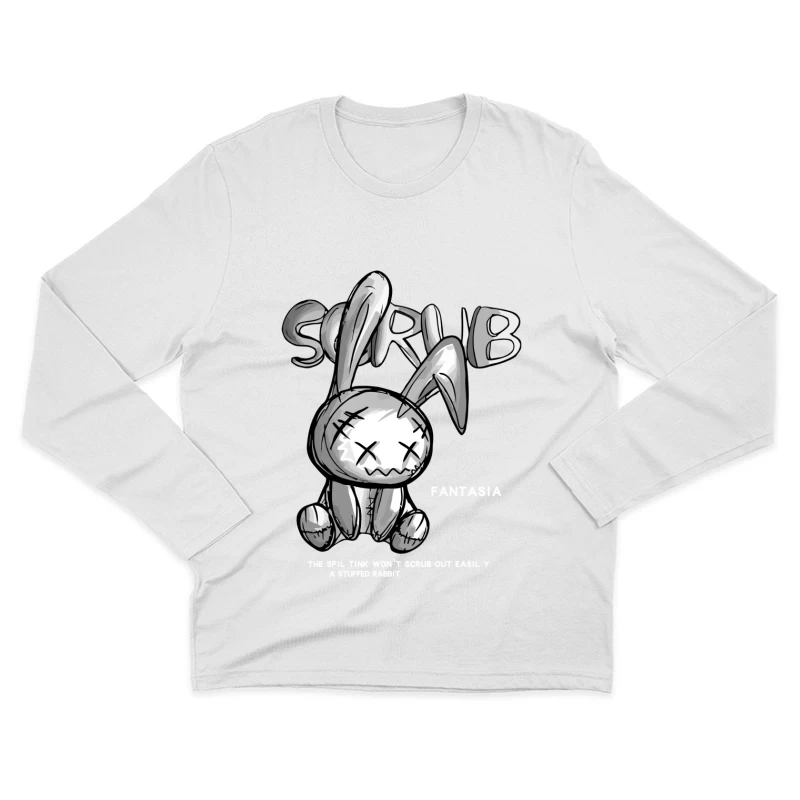 Gruselige Stoffhase Fantasie Herren Langarm T-Shirt