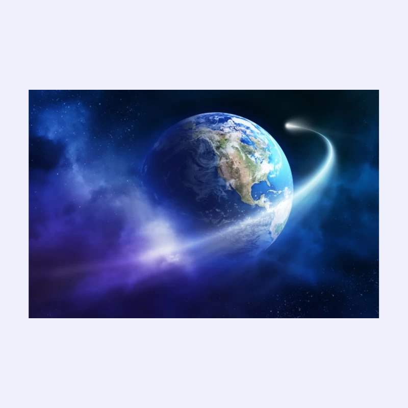Earth and Comet in Space Travel Mug
