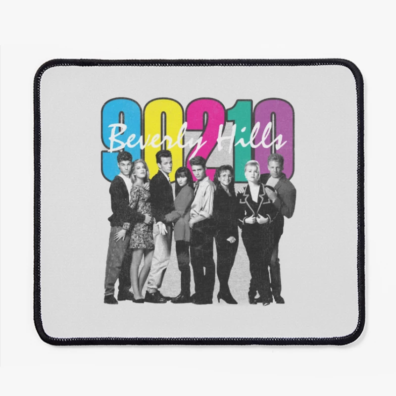 Beverly Hills 90210 Retro TV Show Cast Photo with Colorful Logo Mouse Pad