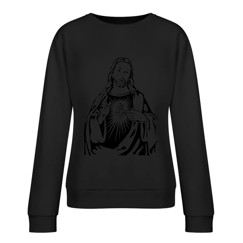 Heiliges Herz Jesu Darstellung Damen Pullover Sweatshirt