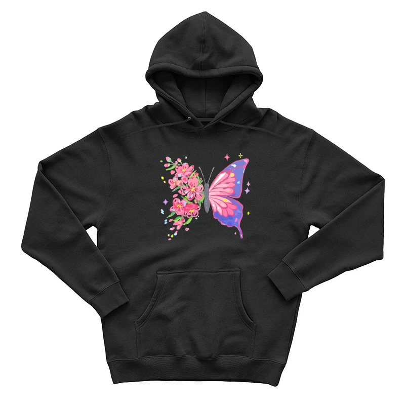 Schmetterling mit Blüten Herren Pullover Hoodie