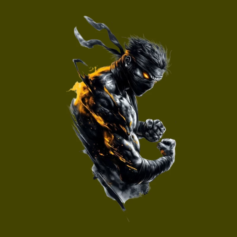 Dynamic Ninja Warrior in Action Art Pin