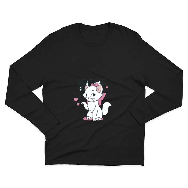 Chaton mignon avec nœud Homme Manches Longues T-Shirt