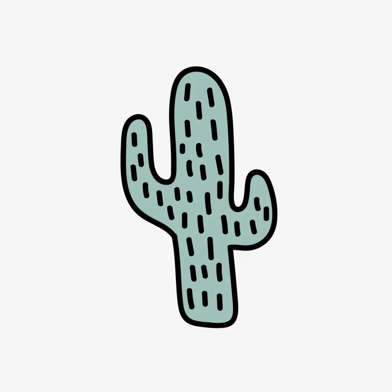 Cactus Dessiné à la Main Femme Sweat-shirt à enfiler