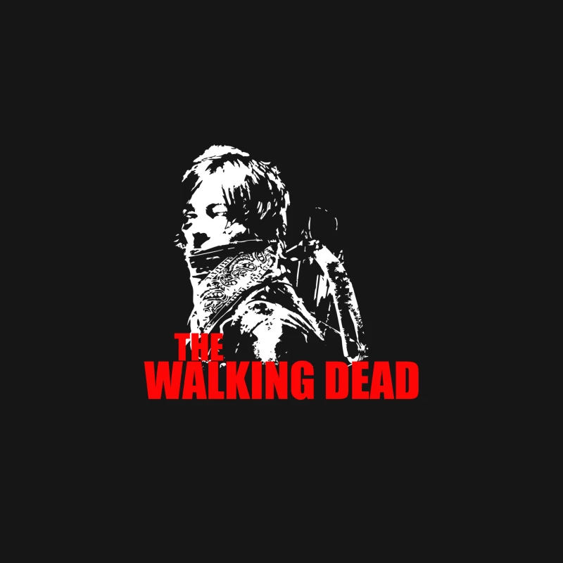 The Walking Dead Tv Show Daryl Dixon With Bandana Zombies Desk Mat