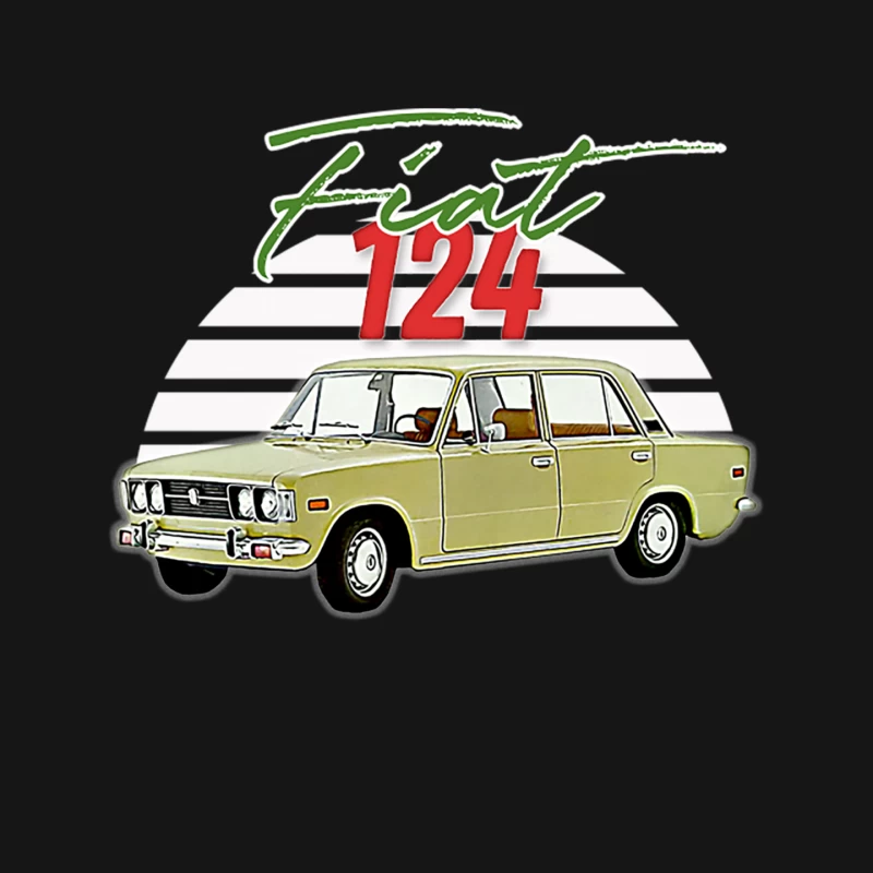 Fiat 124  Retro Italian Car Lover Gift Design Mouse Pad