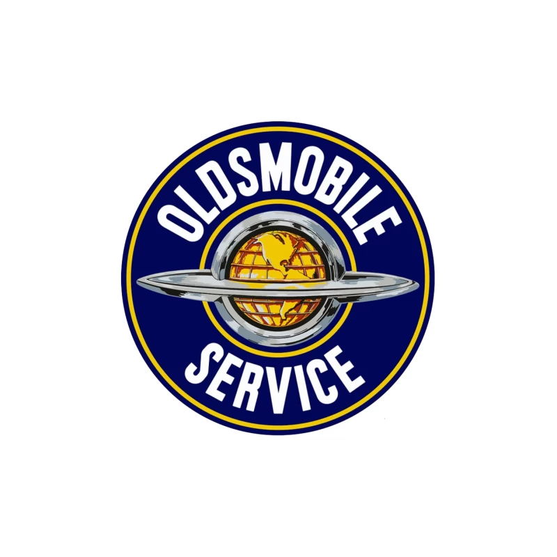 Vintage Oldsmobile Service Logo with Globe Emblem Mouse Pad