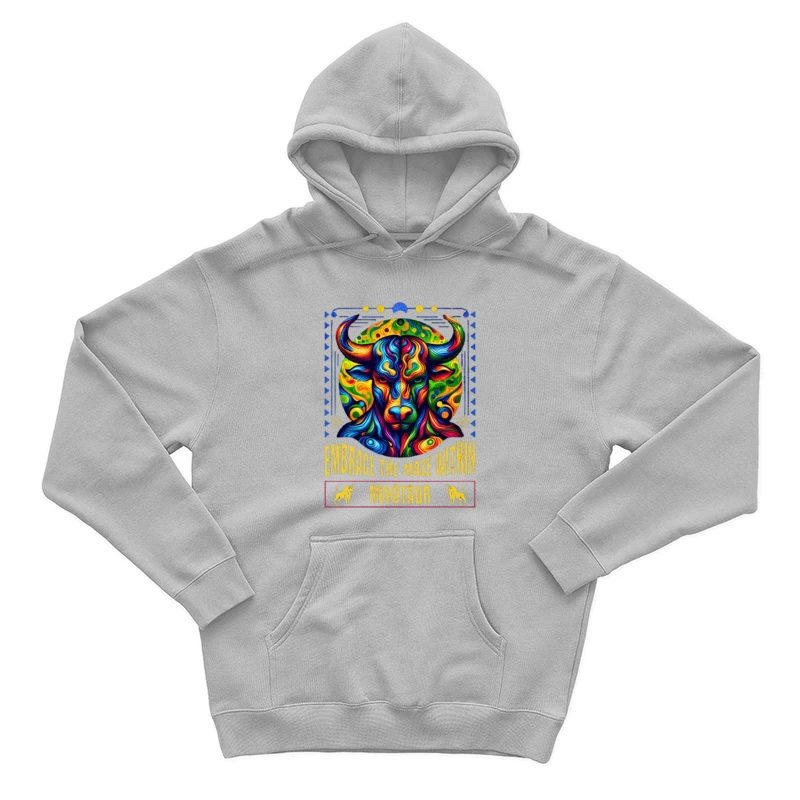 Psychedelic Minotaur: Embrace the Maze Within Male Pullover Hoodie