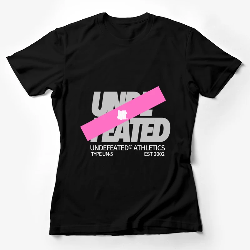 Undefeated Athletics Logo Design mit pinkem Balken Damen T-Shirt