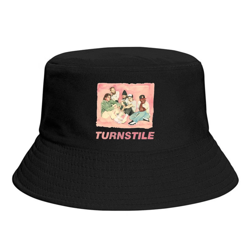 Watercolor Portrait of Hip Hop Group "Turnstile" Bucket Hat