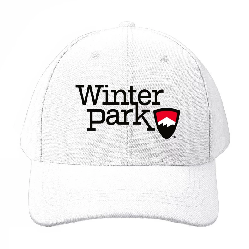 Winter Park Resort Logo with Mountain Shield Design Baseball Cap