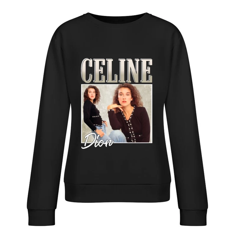 Vintage Album Cover in 1980s Fashion Style Female Pullover Sweatshirt