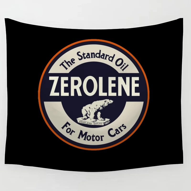 Vintage Standard Oil Zerolene Motor Car Advertisement with Polar Bear Logo Tapestry