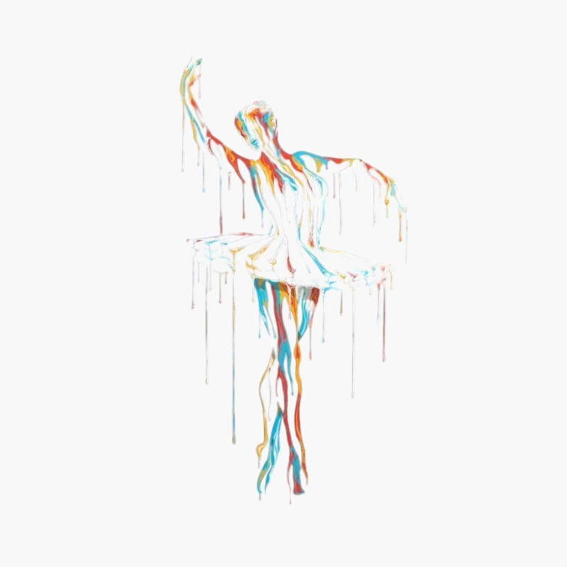 Colorful Abstract Ballerina Sculpture Cotton Tote Bag
