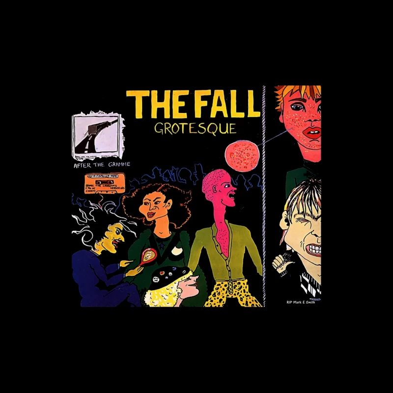 The Fall's "Grotesque" Post-Punk Album Cover Illustration Tapestry