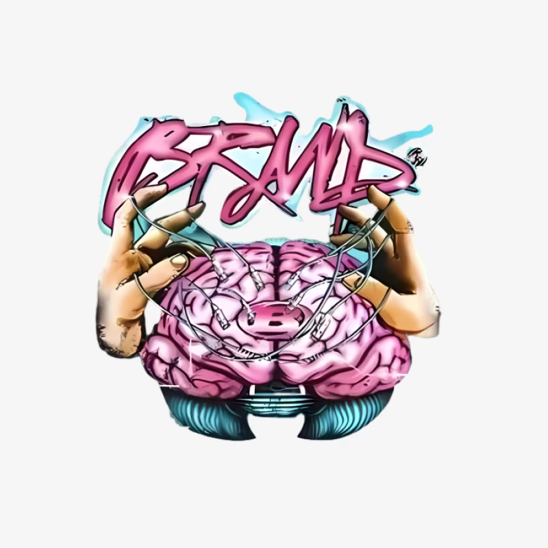 Design graphique avec cerveau et mains en style graffiti Femme Sweat-shirt à enfiler