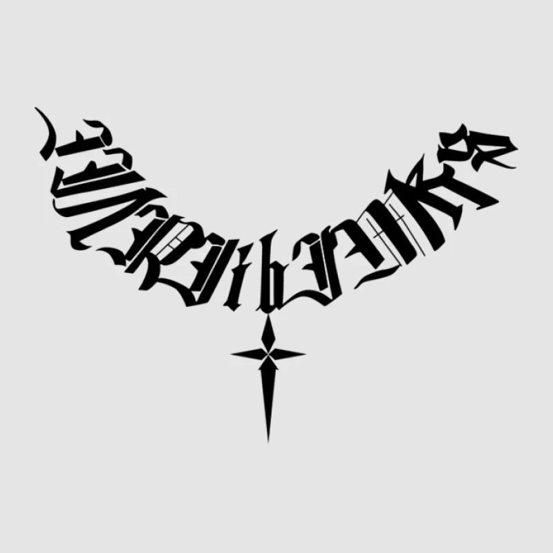 Gotischer Schriftzug mit Dolch Herren Pullover Hoodie