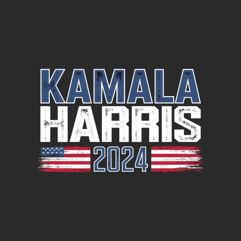 Kamala Harris 2024 Presidential Campaign Poster with American Flag Baseball Cap