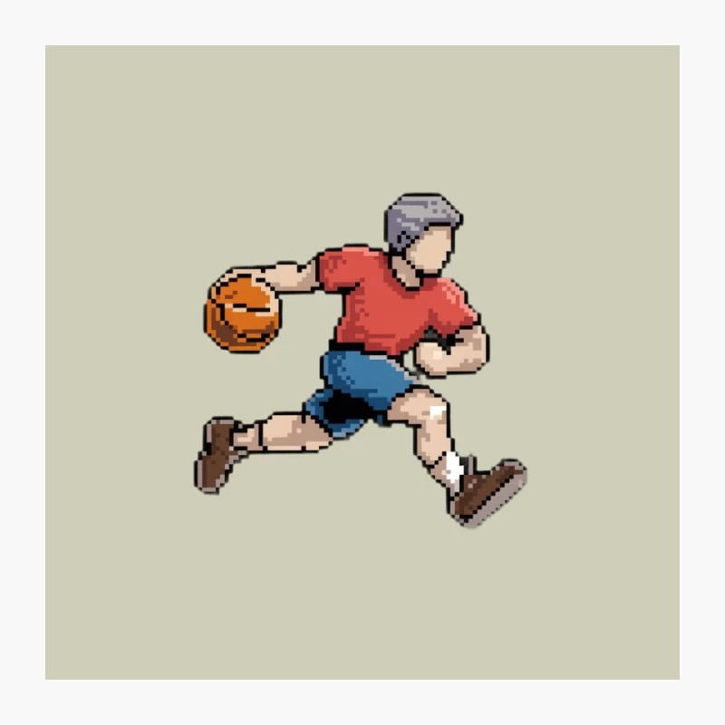 Retro Pixel Art Basketball Player in Motion Pin